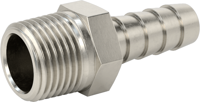 Kimyasallar ve Petrol için Dikenli Hortum Bağlantı Parçası, Alaşımlı 20 Paslanmaz Çelik, Adaptör, 3/8" Hortum İç Çapı x 3/8 NPT Erkek için