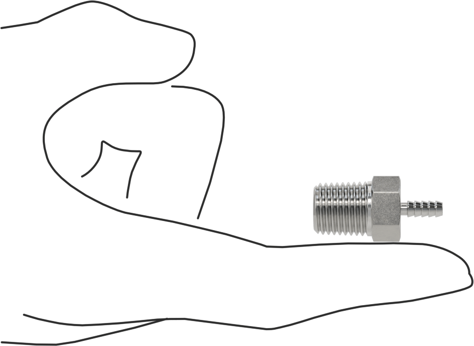 Kimyasallar ve Petrol için Dikenli Hortum Bağlantı Parçası, 316 Paslanmaz Çelik, Adaptör, 1/8" Hortum İç Çapı x 1/4 NPT Erkek için