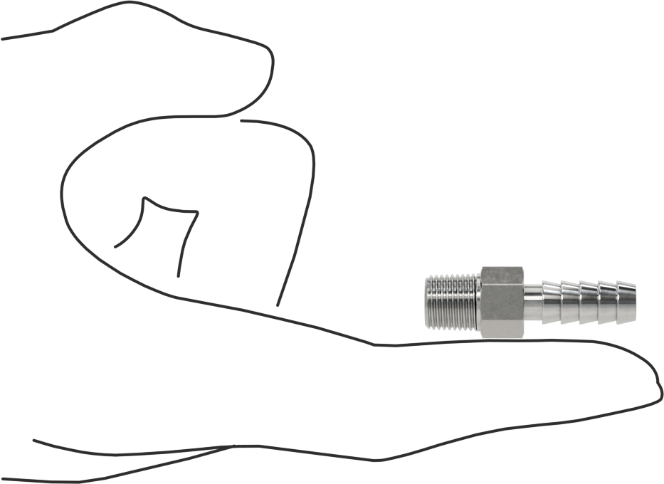 Kimyasallar ve Petrol için Dikenli Hortum Bağlantı Parçası, 316 Paslanmaz Çelik, Adaptör, 1/4" Hortum İç Çapı x 1/8 NPT Erkek için