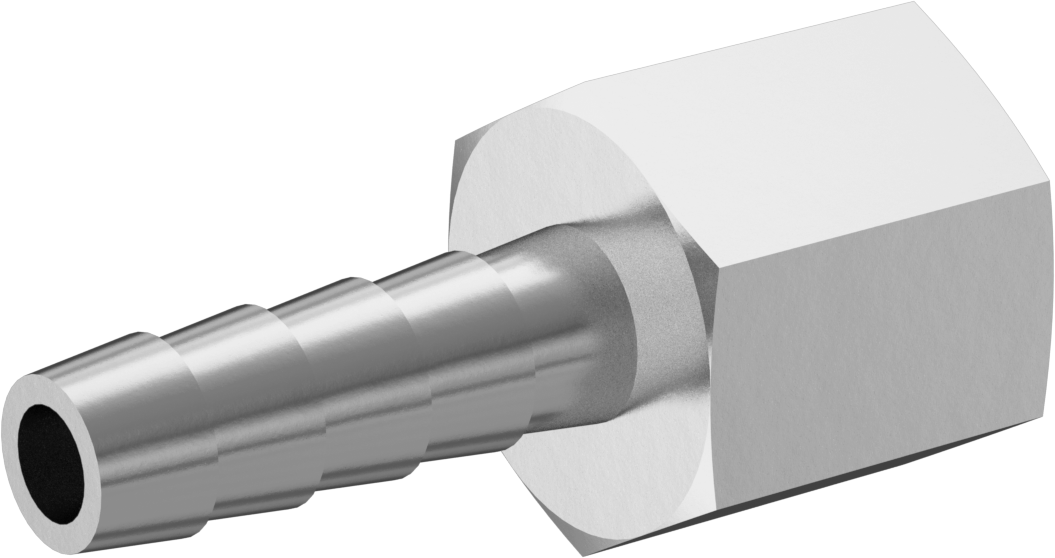 Kimyasallar ve Petrol için Dikenli Hortum Bağlantı Parçası, 1/4" Hortum İç Çapı x 1/4 BSPT Dişi için 316 Paslanmaz Çelik Adaptör