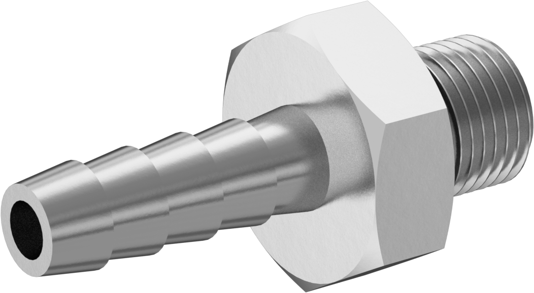 Kimyasallar ve Petrol için Dikenli Hortum Bağlantı Parçası, 13 mm Hortum İç Çapı x 1/2 BSPP Erkek için 316 Paslanmaz Çelik Adaptör