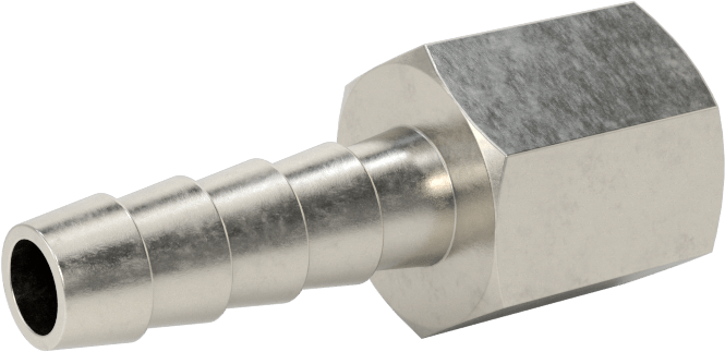 Kimyasallar ve Petrol için Dikenli Hortum Bağlantı Parçası, 1/4" Hortum İç Çapı x 1/8 BSPP Dişi için 316 Paslanmaz Çelik Adaptör