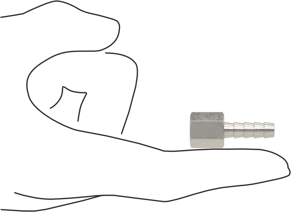 Kimyasallar ve Petrol için Dikenli Hortum Bağlantı Parçası, 1/4" Hortum İç Çapı x 1/8 BSPP Dişi için 316 Paslanmaz Çelik Adaptör