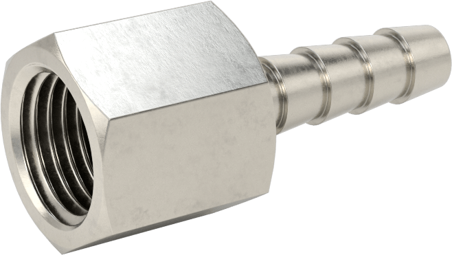 Kimyasallar ve Petrol için Dikenli Hortum Bağlantı Parçası, 1/4" İç Çaplı Hortum x 1/4 BSPP Dişi için 316 Paslanmaz Çelik Adaptör