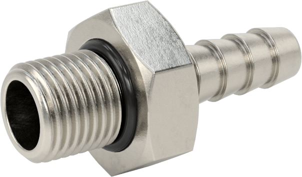 Kimyasallar ve Petrol için Dikenli Hortum Bağlantı Parçası, 316 Paslanmaz Çelik, Adaptör, 6 mm Hortum İç Çapı x M10 x 1 mm Erkek