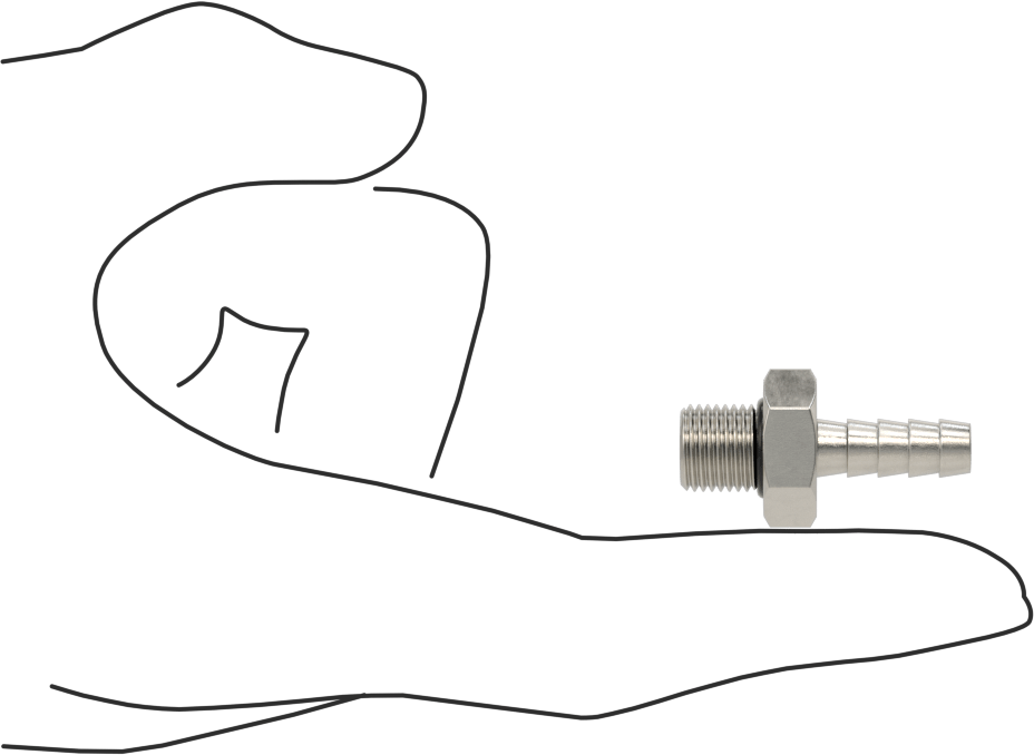 Kimyasallar ve Petrol için Dikenli Hortum Bağlantı Parçası, 316 Paslanmaz Çelik, Adaptör, 6 mm Hortum İç Çapı x M10 x 1 mm Erkek
