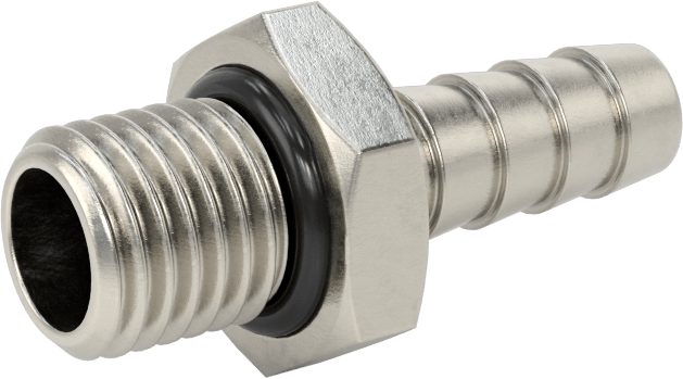 Kimyasallar ve Petrol için Dikenli Hortum Bağlantı Parçası, 316 Paslanmaz Çelik, Adaptör, 8 mm Hortum İç Çapı x M12 x 1,5 mm Erkek