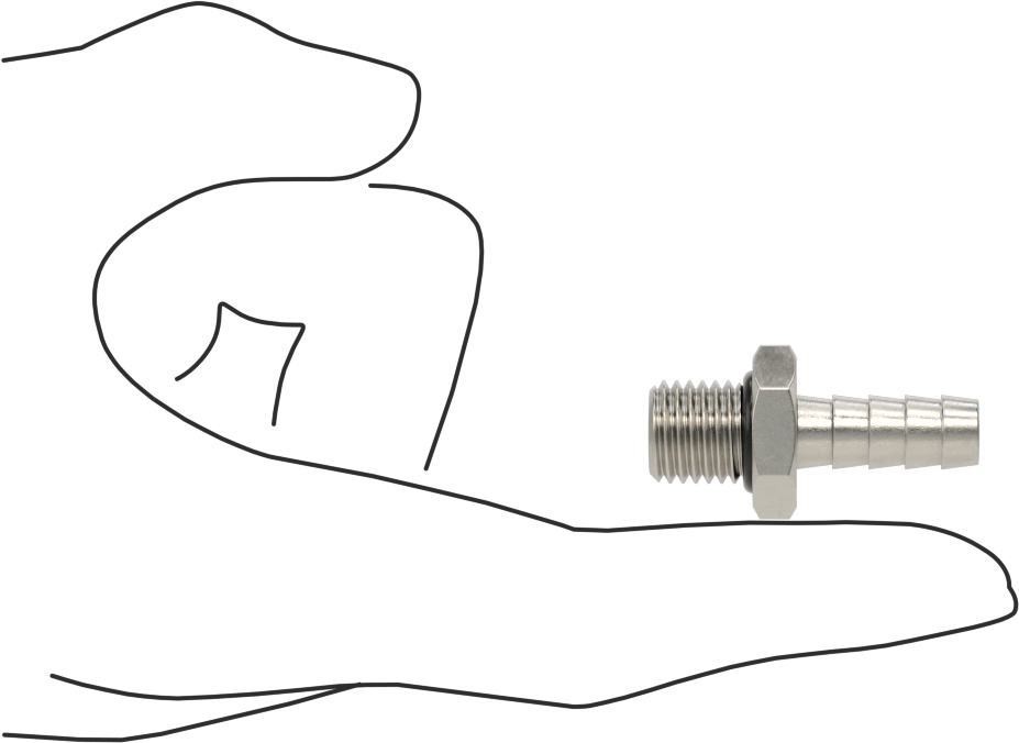 Kimyasallar ve Petrol için Dikenli Hortum Bağlantı Parçası, 316 Paslanmaz Çelik, Adaptör, 8 mm Hortum İç Çapı x M12 x 1,5 mm Erkek