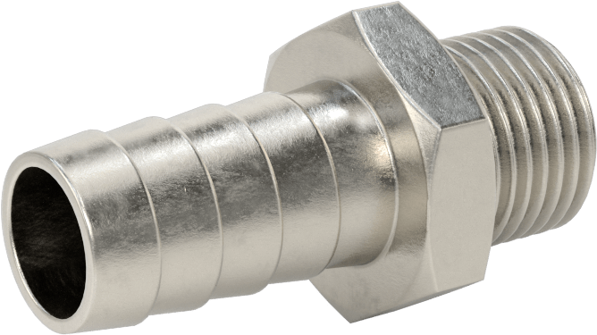 Kimyasallar ve Petrol için Dikenli Hortum Bağlantı Parçası, 316 Paslanmaz Çelik, Adaptör, 13 mm Hortum İç Çapı x M16 x 1,5 mm Erkek