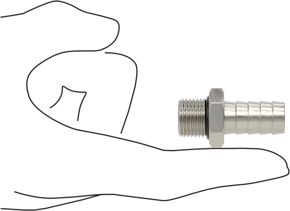 Kimyasallar ve Petrol için Dikenli Hortum Bağlantı Parçası, 316 Paslanmaz Çelik, Adaptör, 13 mm Hortum İç Çapı x M16 x 1,5 mm Erkek