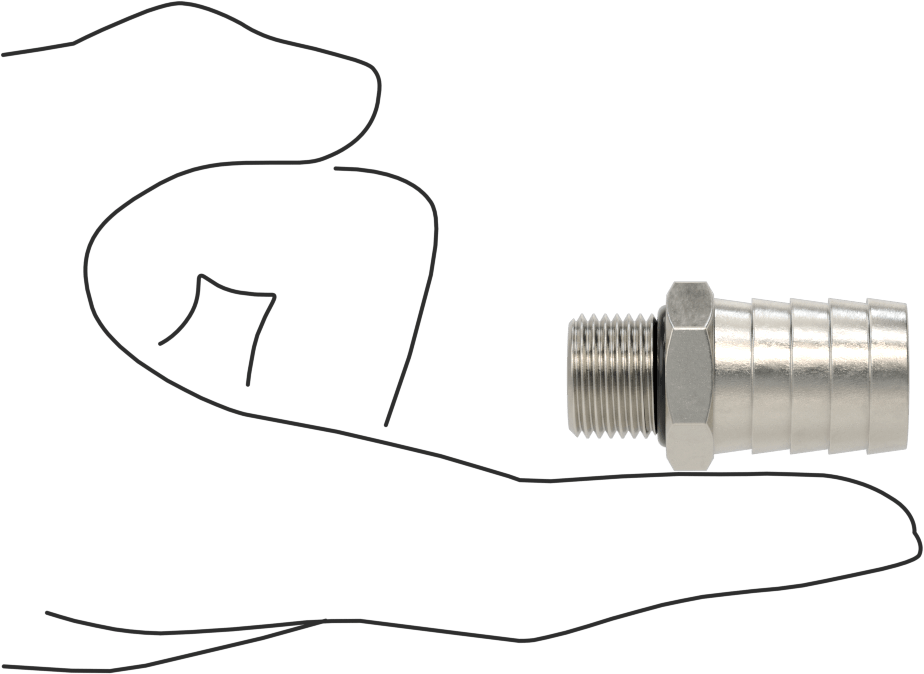 Kimyasallar ve Petrol için Dikenli Hortum Bağlantı Parçası, 316 Paslanmaz Çelik, Adaptör, 19 mm Hortum İç Çapı x M16 x 1,5 mm Erkek