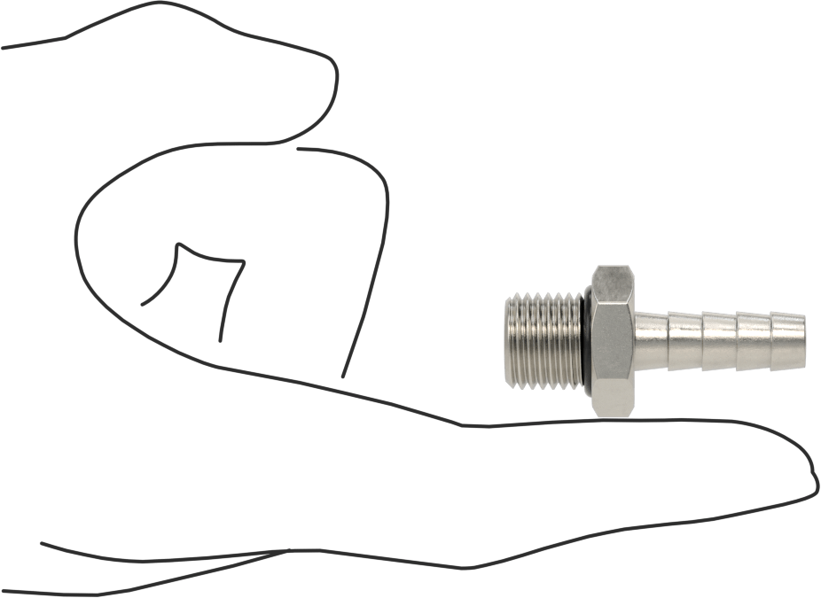 Kimyasallar ve Petrol için Dikenli Hortum Bağlantı Parçası, 316 Paslanmaz Çelik, Adaptör, 8 mm Hortum İç Çapı x M14 x 1,5 mm Erkek