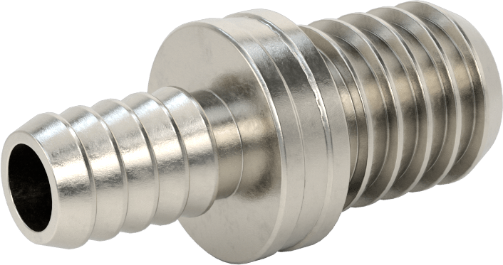 Kimyasallar ve Petrol için Dikenli Hortum Bağlantı Parçası, 316 Paslanmaz Çelik, Düz Redüktör, 1/2“ x 3/4” Hortum İç Çapı için