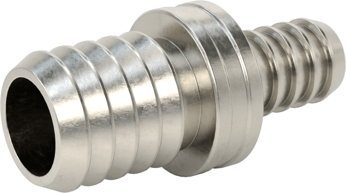 Kimyasallar ve Petrol için Dikenli Hortum Bağlantı Parçası, 316 Paslanmaz Çelik, Düz Redüktör, 1/2“ x 3/4” Hortum İç Çapı için