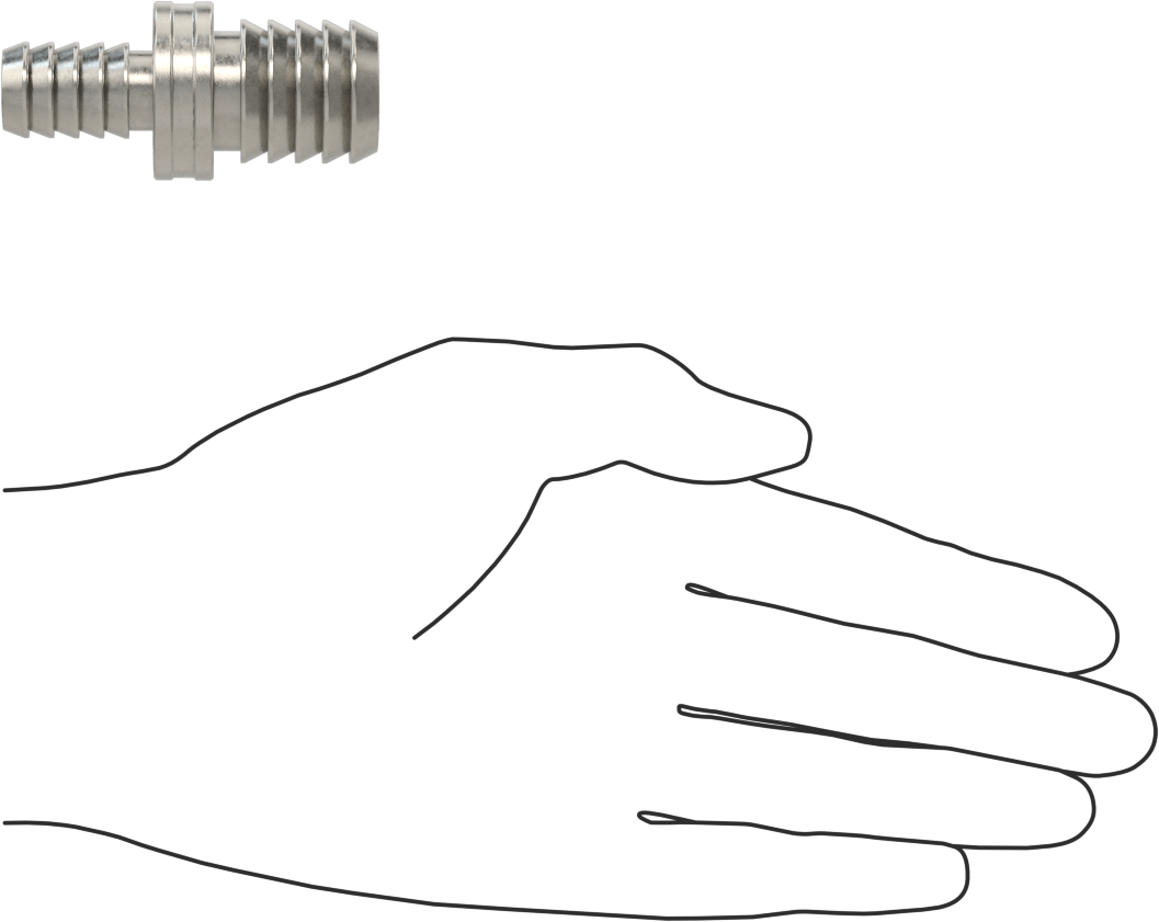 Kimyasallar ve Petrol için Dikenli Hortum Bağlantı Parçası, 316 Paslanmaz Çelik, Düz Redüktör, 1/2“ x 3/4” Hortum İç Çapı için