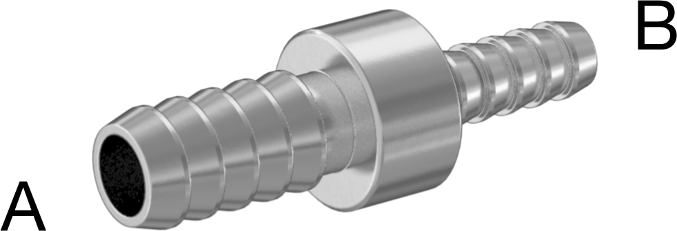 Kimyasallar ve Petrol için Dikenli Hortum Bağlantı Parçası, 316 Paslanmaz Çelik, Düz Redüktör, 3/8“ x 1/4” Hortum İç Çapı için