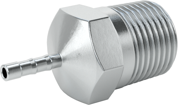 Çinko Kaplı Çelik Dikenli Hortum Bağlantı Elemanı, Hava ve Su için, 1/8" Hortum İç Çapı için Adaptör, 3/8 NPT Erkek