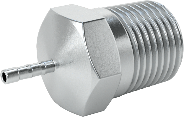 Çinko Kaplı Çelik Dikenli Hortum Bağlantı Elemanı, Hava ve Su için, 1/8" Hortum İç Çapı için Adaptör, 1/2 NPT Erkek