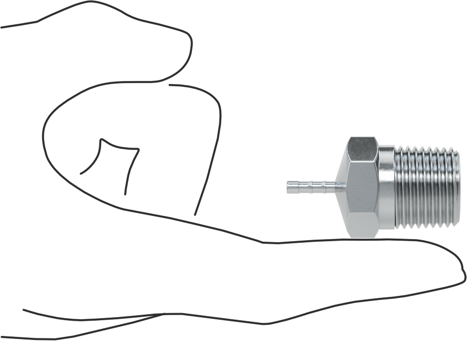 Çinko Kaplı Çelik Dikenli Hortum Bağlantı Elemanı, Hava ve Su için, 1/8" Hortum İç Çapı için Adaptör, 1/2 NPT Erkek