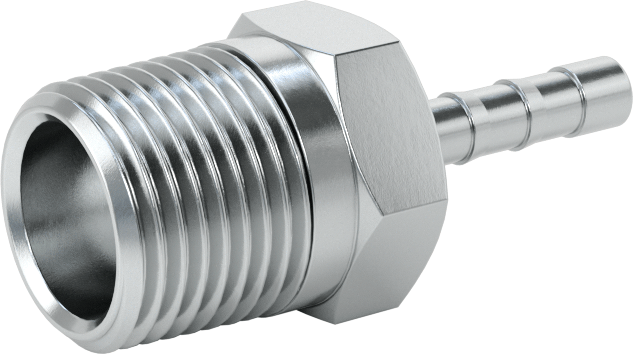 Çinko Kaplı Çelik Dikenli Hortum Bağlantı Elemanı, 3/16" İç Çaplı Hortum x 3/8 NPT Erkek için Düz Adaptör