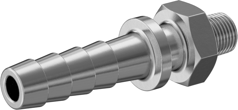 Çinko Kaplı Çelik Dikenli Hortum Bağlantı Elemanı, Buhar için, 3/8" İç Çaplı Hortum x 1/8 NPT Erkek için Adaptör