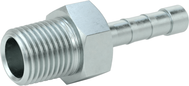 Çinko Kaplı Çelik Dikenli Hortum Bağlantı Elemanı, 3/16" Hortum İç Çapı x 1/8 NPT Erkek için Düz Adaptör