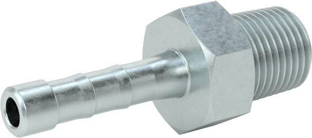 Çinko Kaplı Çelik Dikenli Hortum Bağlantı Elemanı, 3/16" Hortum İç Çapı x 1/8 NPT Erkek için Düz Adaptör