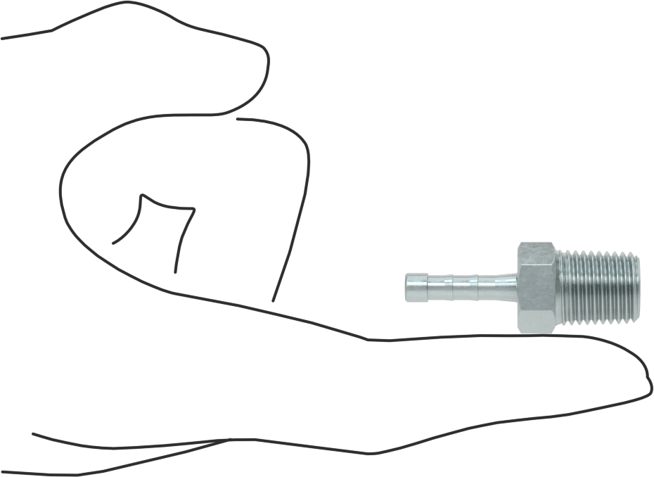 Çinko Kaplı Çelik Dikenli Hortum Bağlantı Elemanı, 3/16" İç Çaplı Hortum x 1/4 NPT Erkek için Düz Adaptör