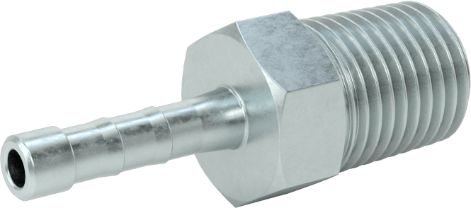 Çinko Kaplı Çelik Dikenli Hortum Bağlantı Elemanı, 3/16" İç Çaplı Hortum x 1/4 NPT Erkek için Düz Adaptör