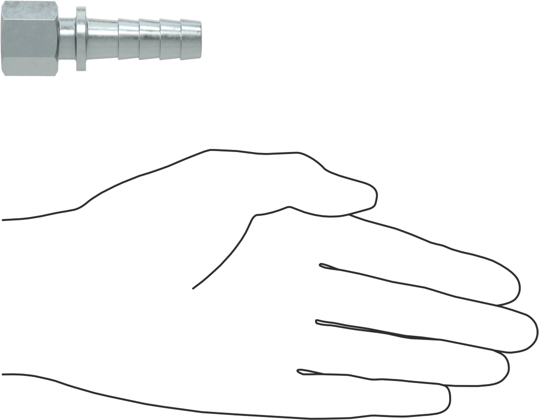 Çinko Kaplı Çelik Dikenli Hortum Bağlantı Elemanı, Buhar için, 1/2" İç Çaplı Hortum x 1/4 NPT Dişi için Adaptör