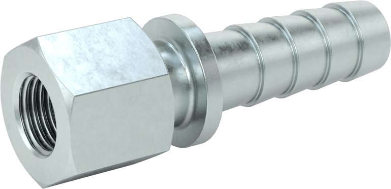 Çinko Kaplı Çelik Dikenli Hortum Bağlantı Elemanı, Buhar için, 1/2" İç Çaplı Hortum x 1/4 NPT Dişi için Adaptör