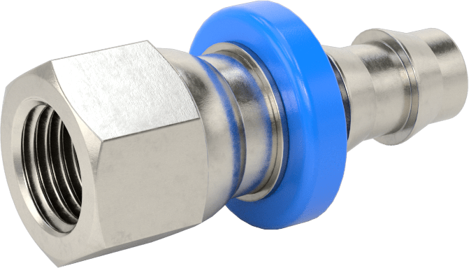 Hava ve Su için 316 Paslanmaz Çelik Geçmeli Hortum Bağlantı Elemanı, 3/8" Hortum İç Çapı, 9/16"-18 UNF 37 Derece Dişi Genişletilmiş Uç
