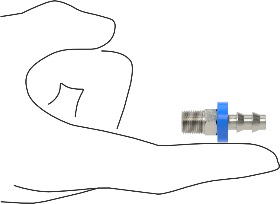 Hava ve Su için 316 Paslanmaz Çelik Geçmeli Hortum Bağlantı Elemanı, 1/4" Hortum İç Çapı, 1/8 NPT Erkek Uç