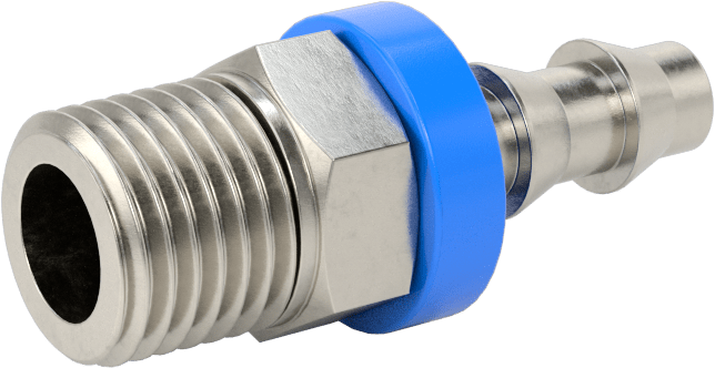 Hava ve Su için 316 Paslanmaz Çelik Geçmeli Hortum Bağlantı Elemanı, 1/4" Hortum İç Çapı, 1/4 NPT Erkek Uç