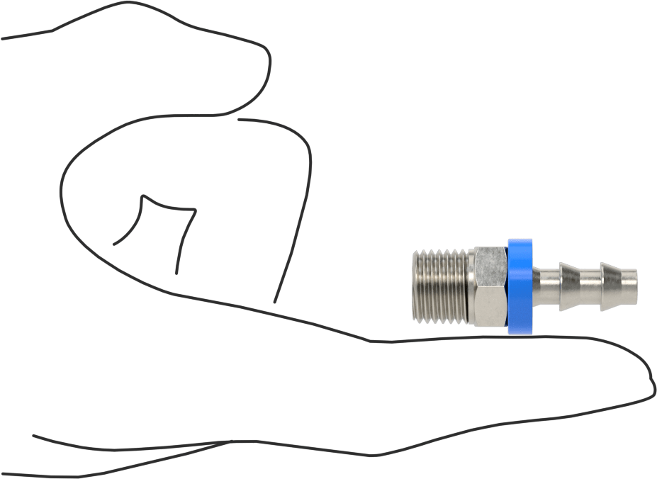 Hava ve Su için 316 Paslanmaz Çelik Geçmeli Hortum Bağlantı Elemanı, 1/4" Hortum İç Çapı, 1/4 NPT Erkek Uç