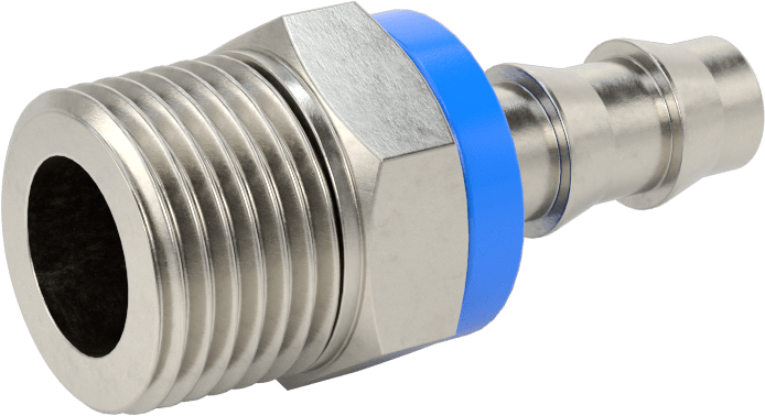 Hava ve Su için 316 Paslanmaz Çelik Geçmeli Hortum Bağlantı Elemanı, 3/8" Hortum İç Çapı, 1/2 NPT Erkek Uç