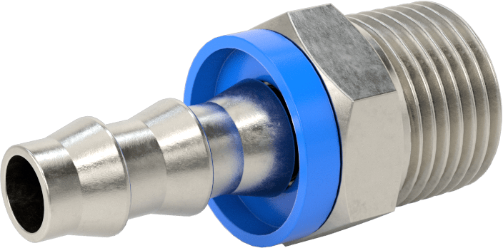 Hava ve Su için 316 Paslanmaz Çelik Geçmeli Hortum Bağlantı Elemanı, 3/8" Hortum İç Çapı, 1/2 NPT Erkek Uç