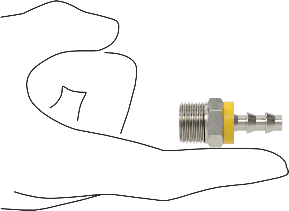 Hava ve Su için 316 Paslanmaz Çelik Geçmeli Hortum Bağlantı Elemanı, 1/4" Hortum İç Çapı, 3/8 NPT Erkek Uç