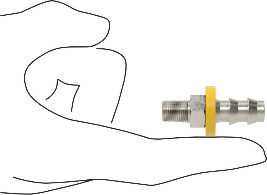 Hava ve Su için 316 Paslanmaz Çelik Geçmeli Hortum Bağlantı Elemanı, 3/8" Hortum İç Çapı, 1/8 NPT Erkek Uç