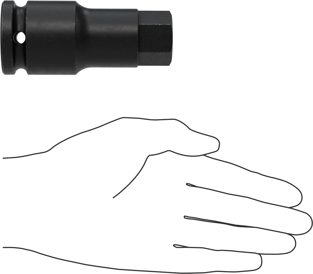 Darbe Altıgen Uçlu Soket, 3/4" Kare Tahrik, 1-1/8" Tahrik Boyutu