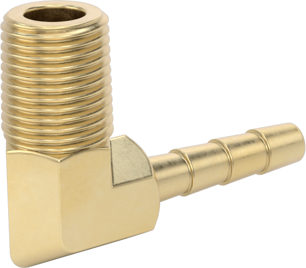 Hava ve Su için Pirinç Dikenli Hortum Bağlantı Parçası, 3/16" İç Çaplı Hortum x 1/8 NPTF Erkek için 90 Derece Dirsek