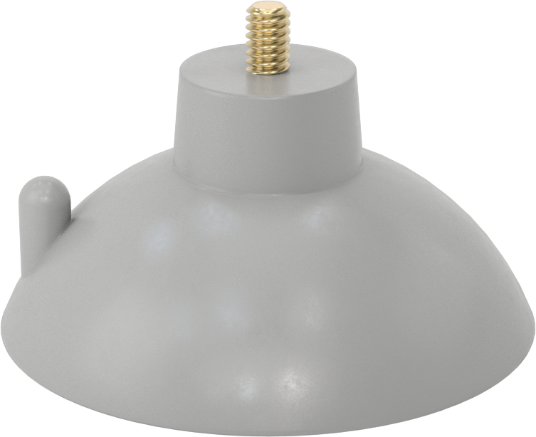 Lastik Tabanlı Dişli Saplama Montajlı Koruyucu Ayak, 1/4"-20 Diş Boyutu, 3/8" Diş Uzunluğu, 3-1/8" Taban Çapı