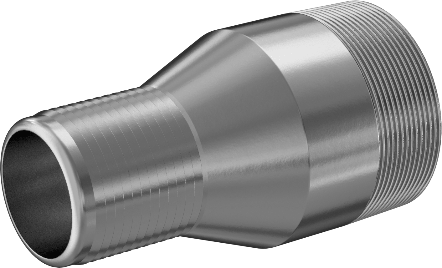 Hava ve Su için Kolay Takılabilir Dikenli Hortum Adaptörü, Düz, Çinko Kaplı Çelik, 3" Hortum İç Çapı x 4 NPT Erkek için