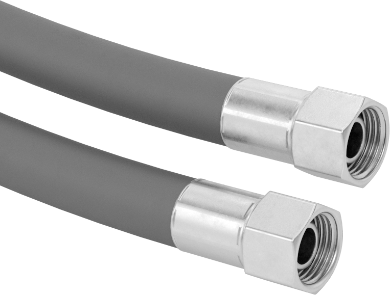 EPDM Kauçuk Hava Hortumu, Pirinç 1/2 x 1/2 NPSM Dişi Bağlantı Parçaları ile, 200 PSI