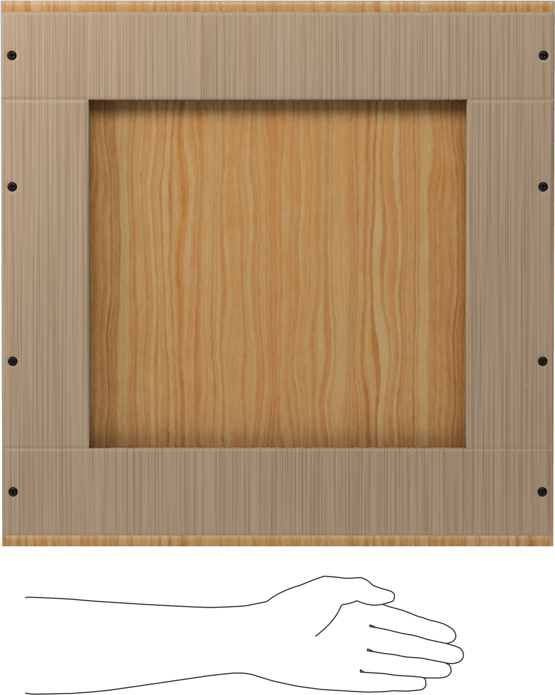UN Uyumlu Ahşap Nakliye Kutusu, 70 lb. Kapasite, 19“ Uzunluk x 19” Genişlik x 18-3/4" Yükseklik