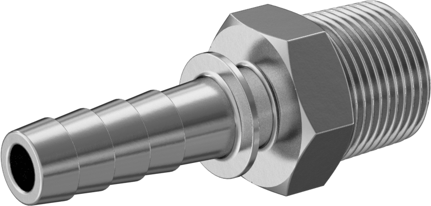 Alüminyum Dikenli Hortum Bağlantı Parçası, Buhar için, 1/2" Hortum İç Çapı, 3/4 NPT Erkek Uç