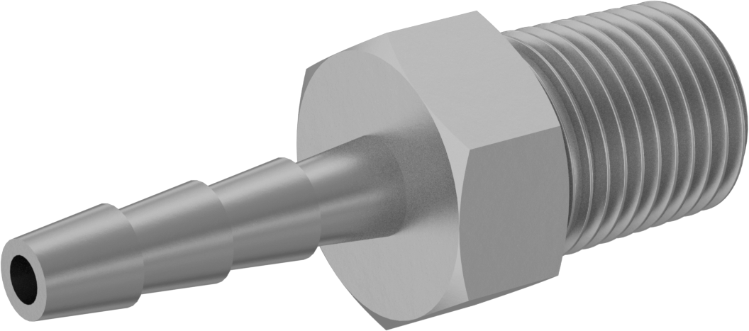 Alüminyum Dikenli Hortum Bağlantı Parçası, Hava ve Su için, 1/8" İç Çap x 1/8 BSPT Erkek için Adaptör