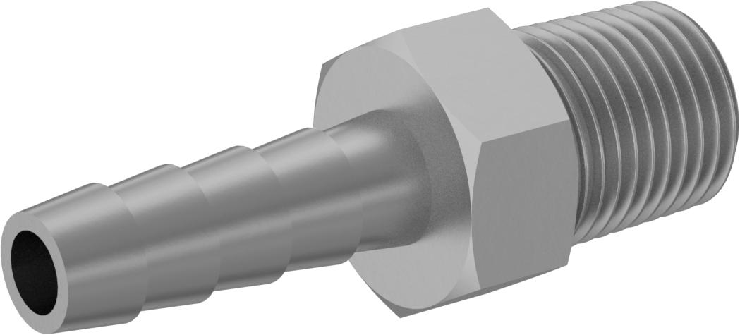 Alüminyum Dikenli Hortum Bağlantı Parçası, Hava ve Su için, 3/16" İç Çap x 1/8 BSPT Erkek için Adaptör