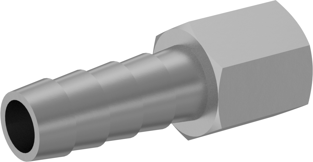 Alüminyum Dikenli Hortum Bağlantı Parçası, Hava ve Su için, 3/16" İç Çap x 1/8 BSPT Dişi için Adaptör