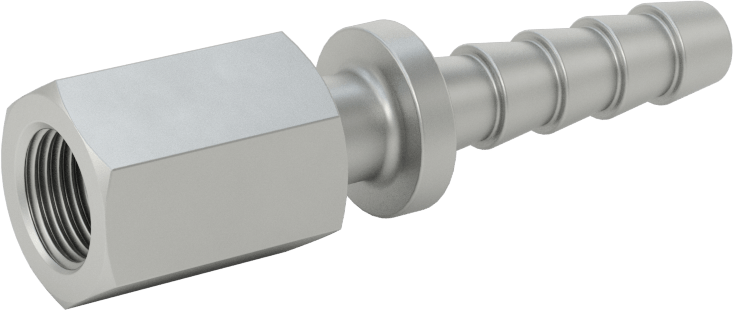 Alüminyum Dikenli Hortum Bağlantı Parçası, Buhar için, 1/4" Hortum İç Çapı, 1/8 NPT Dişi Uç